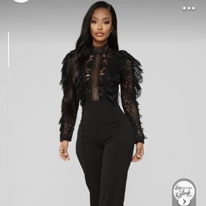 Lace Ruffle Jumpsuit XL,